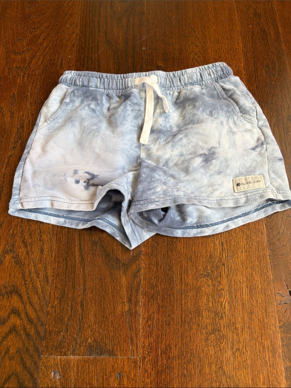 Island Surf Girls' size 10-12 Light Blue Tie-Dye Shorts